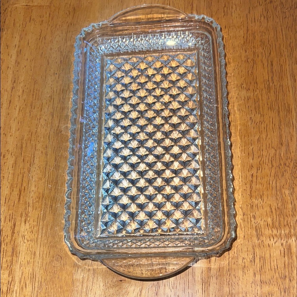 Vintage Anchor Hocking Wexford Clear Glass Serving Plate - 9.75" x 5"